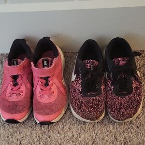 Nike Kids Pink and Black Sneakers Size 12c